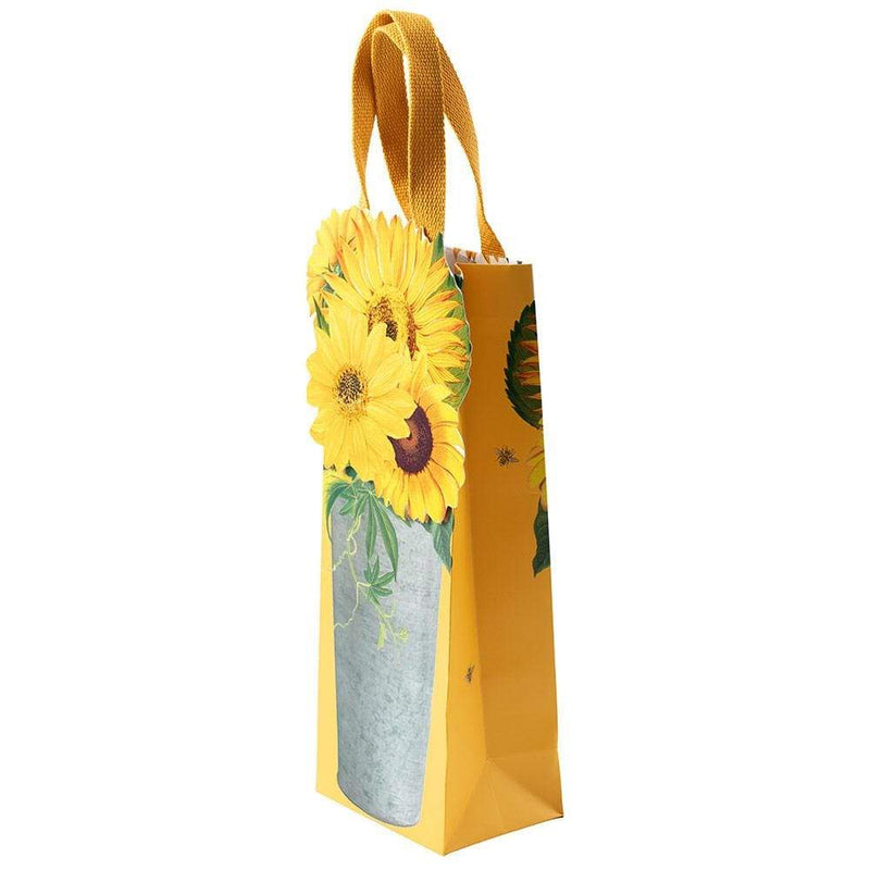 Caspari Sunflowers Wine & Bottle Gift Bag - 1 Each