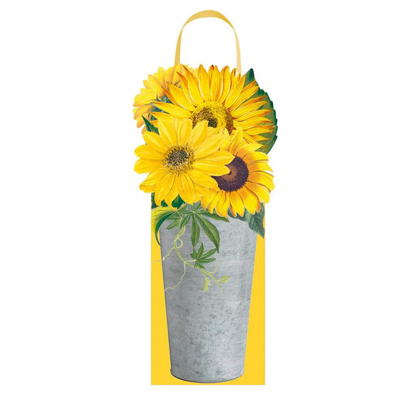 Caspari Sunflowers Wine & Bottle Gift Bag - 1 Each