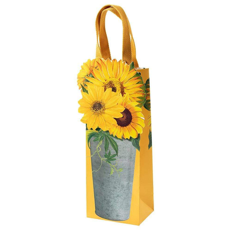 caspari Sunflowers Wine & Bottle Gift Bag - 1 Each