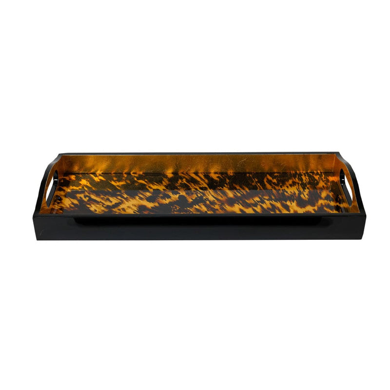 Caspari Tortoiseshell Lacquer Bar Tray - 20X8