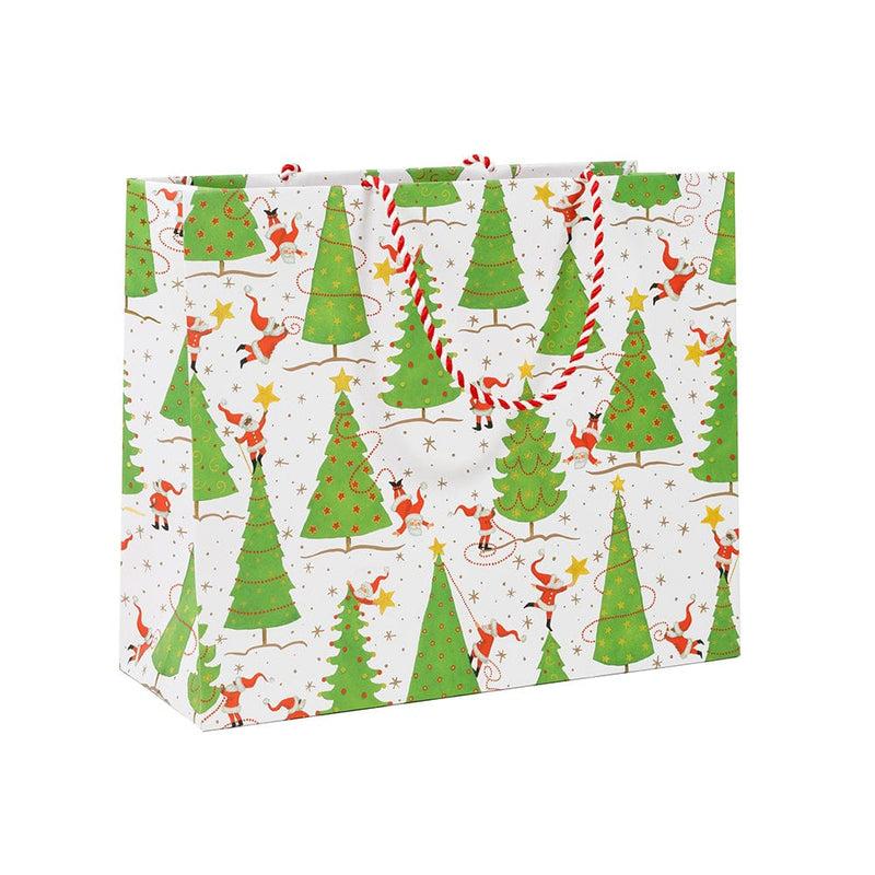 caspari Twirling Santas Large Gift Bag - 1 Each