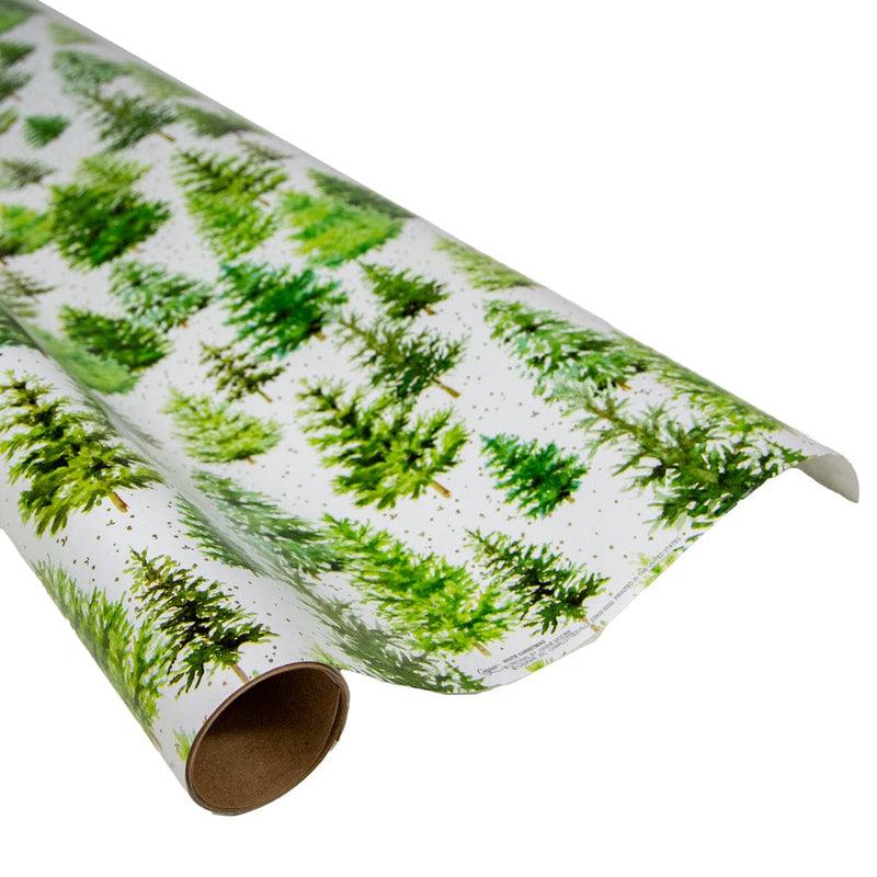 caspari White Christmas Gift Wrap - One 30" X 8' Roll