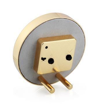 Caspari White Enamel & Gold Alarm Clock