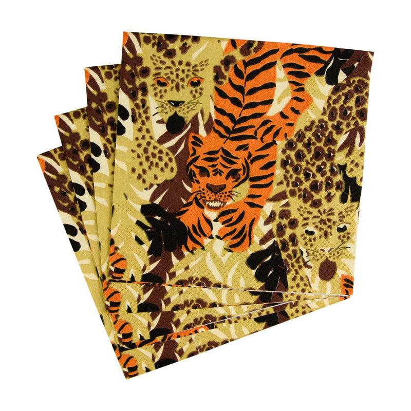 Caspari Wild Cats Cocktail Napkins - 20 Per Package