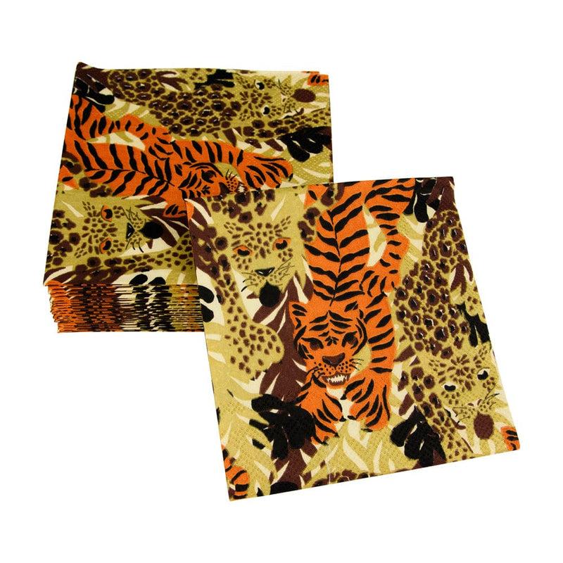 Caspari Wild Cats Cocktail Napkins - 20 Per Package