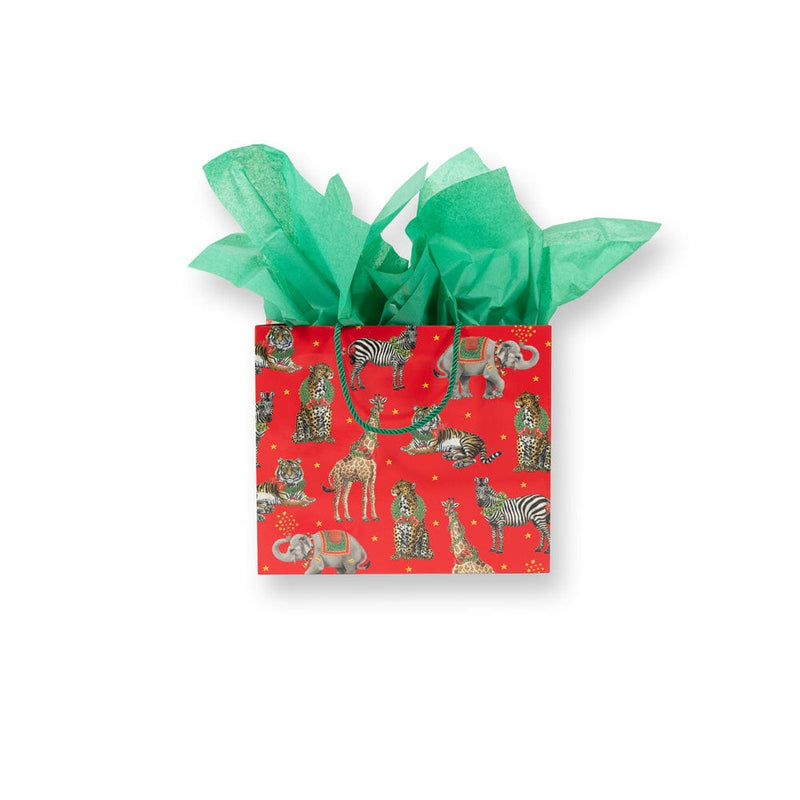 Caspari Wild Christmas Red Gift Bags