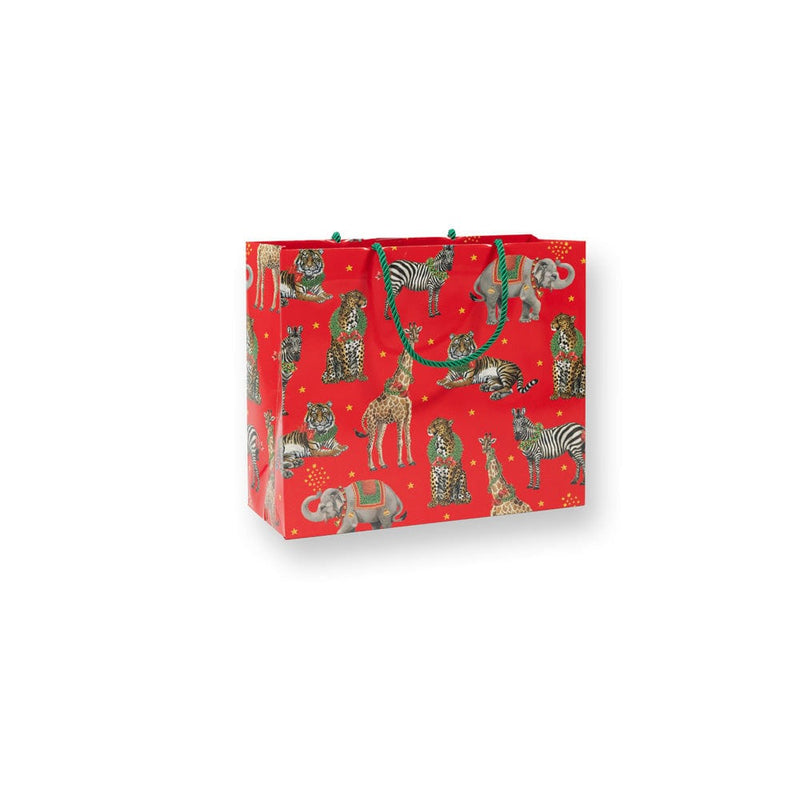 caspari Wild Christmas Red Gift Bags