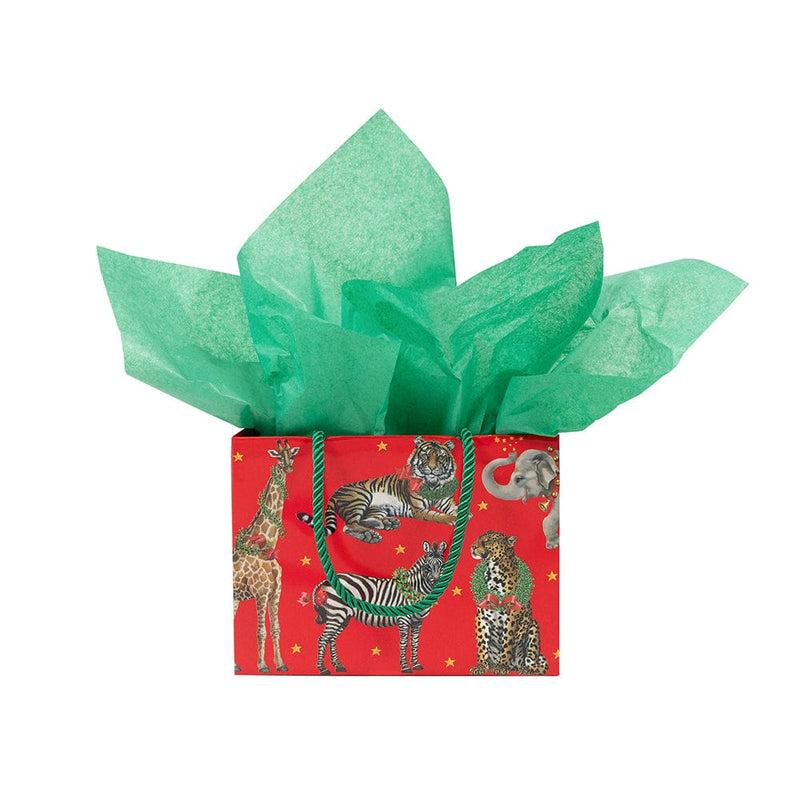 Caspari Wild Christmas Red Small Gift Bag - 1 Each