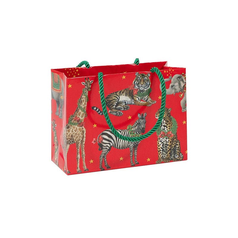 caspari Wild Christmas Red Small Gift Bag - 1 Each