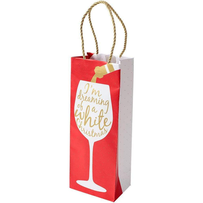 caspari Wine Christmas Wine & Bottle Gift Bag - 1 Each