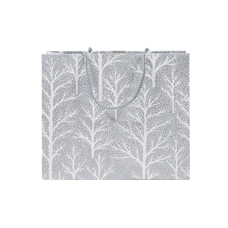 Caspari Winter Trees Silver Large Gift Bag - 1 Each