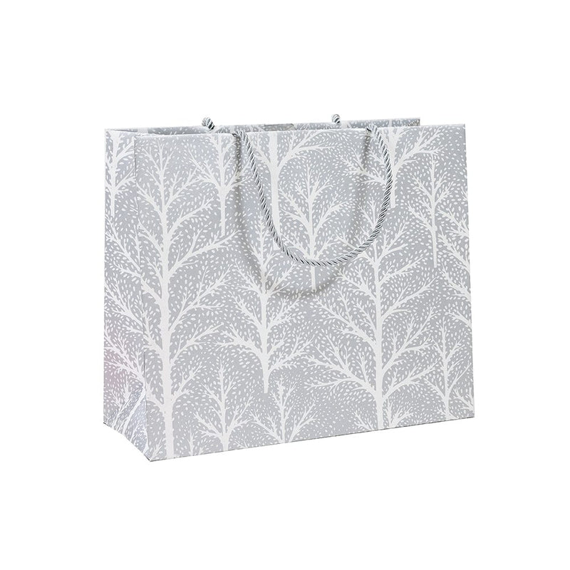 caspari Winter Trees Silver Large Gift Bag - 1 Each