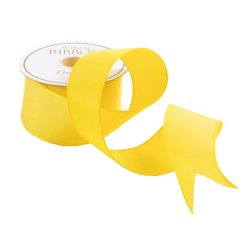 caspari Yellow Wired Ribbon - 8 Yard Spool