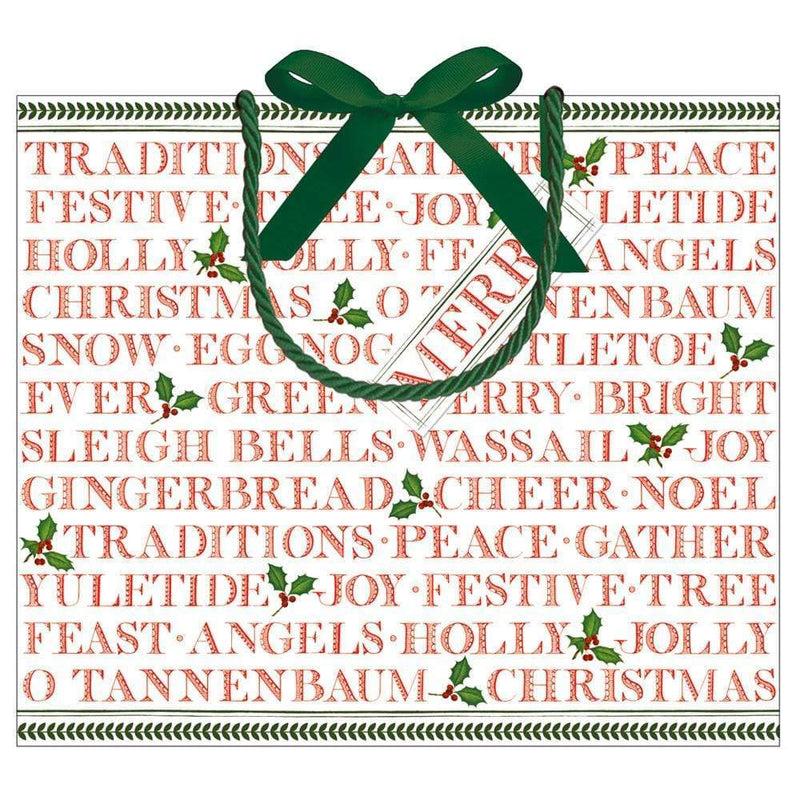 Caspari Yuletide Cheer Large Gift Bag - 1 Each