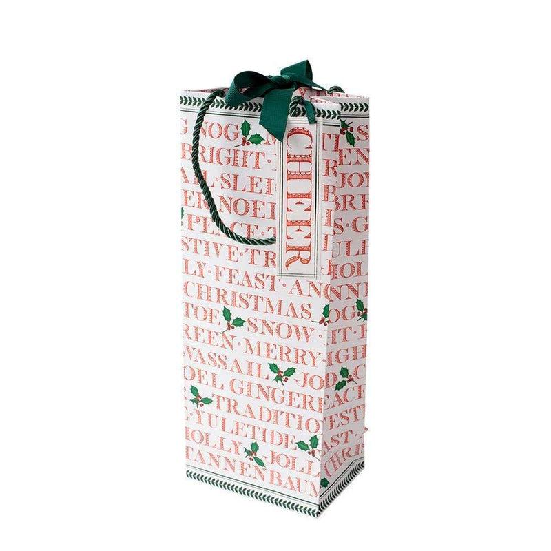 caspari Yuletide Cheer Wine & Bottle Gift Bag - 1 Each