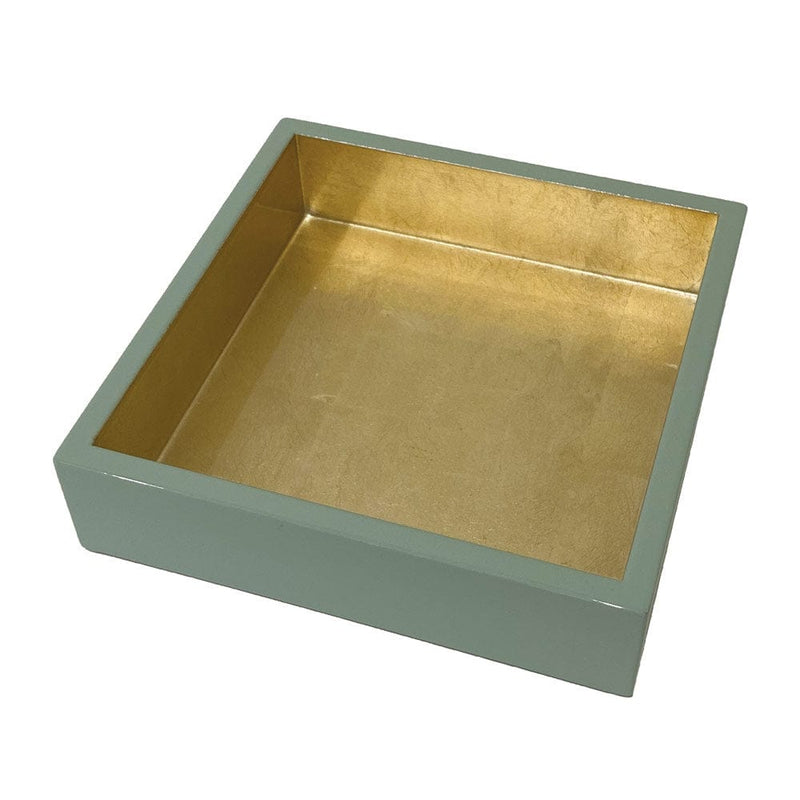 Caspari Celadon With Gold Lacquer Luncheon Napkin Holders