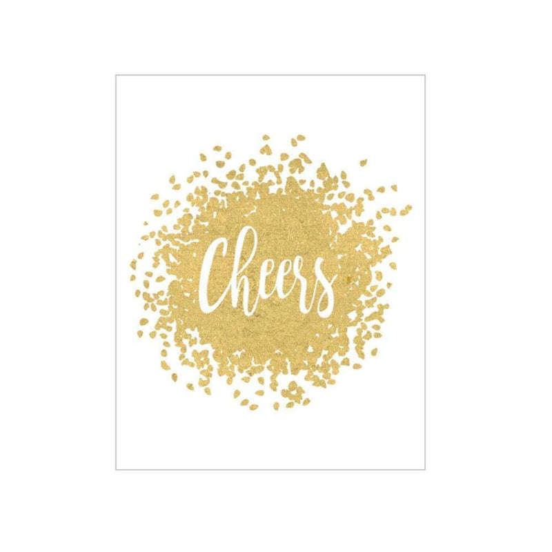 Caspari Cheers Gift Enclosure Cards - 4 Mini Cards & 4 Envelopes