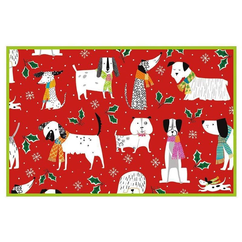 Caspari Christmas Canines Boxed Christmas Cards - 15 Cards & 15 Envelopes