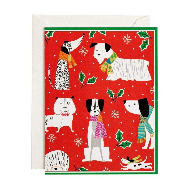 caspari Christmas Canines Boxed Christmas Cards - 15 Cards & 15 Envelopes