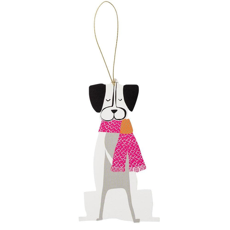 caspari Christmas Canines Decorative Die-Cut Gift Tag - 4 Per Package