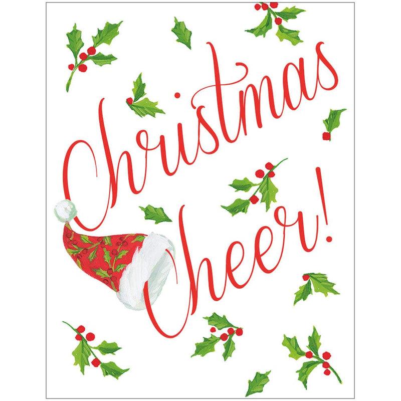 caspari Christmas Cheer Enclosure Cards & Envelopes - 4 Mini Cards & 4 Envelopes