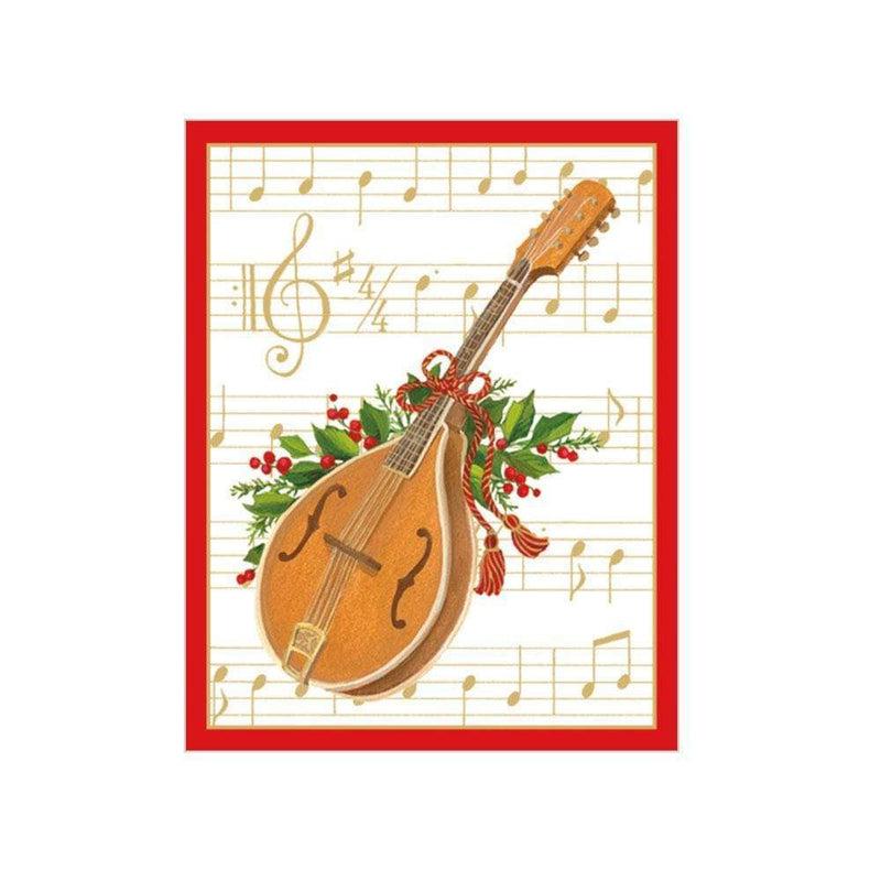 Caspari Christmas Concert Gift Enclosure Cards - 4 Mini Cards & 4 Envelopes