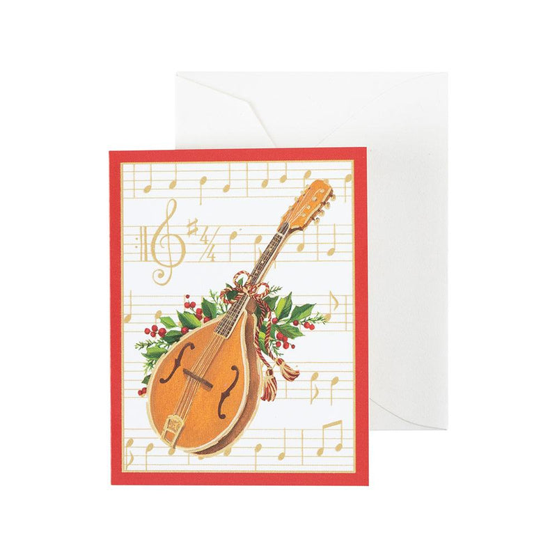 caspari Christmas Concert Gift Enclosure Cards - 4 Mini Cards & 4 Envelopes