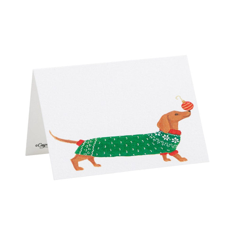 caspari Christmas Dachshund Place Cards - 8 Per Package