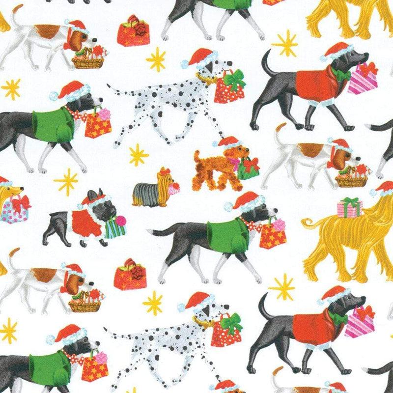 Caspari Christmas Delivery Gift Wrapping Paper In White High-Gloss - 30" X 8' Roll