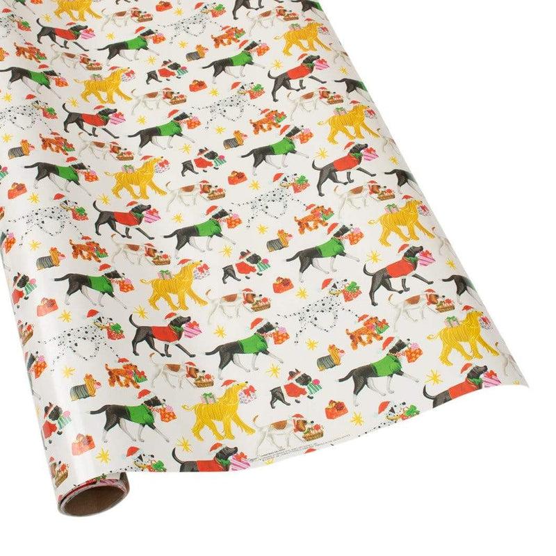 caspari Christmas Delivery Gift Wrapping Paper in White High-Gloss - 30" x 8' Roll