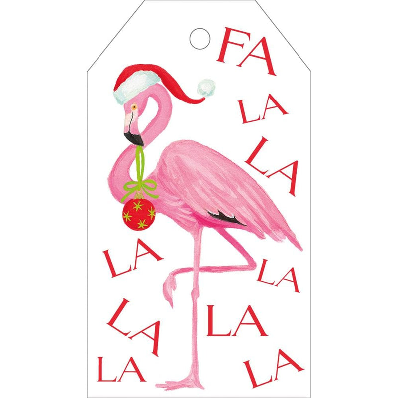 caspari Christmas Flamingos Gift Hang Tags - 4 Per Package