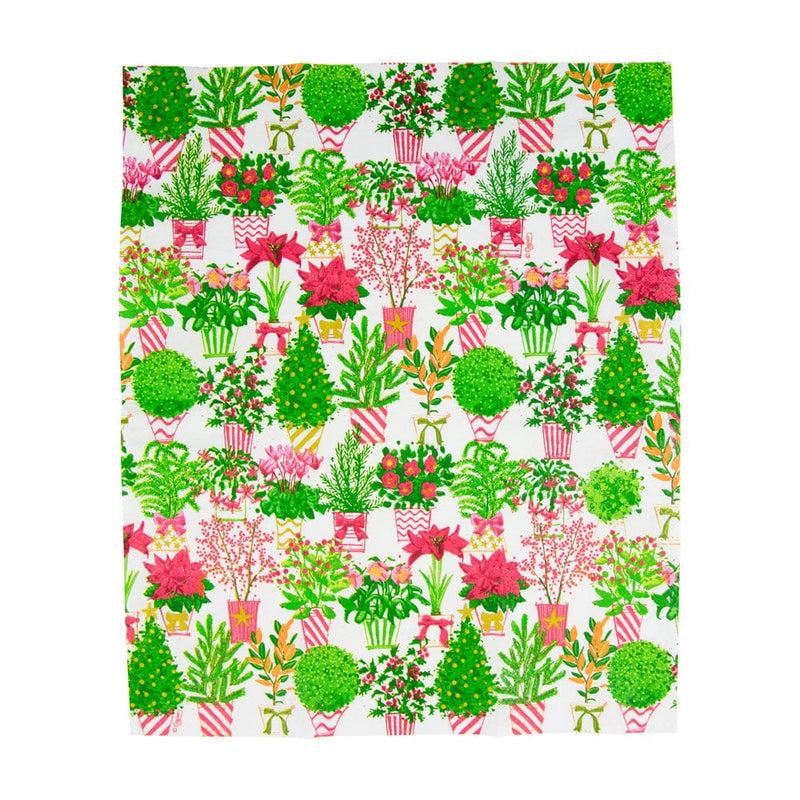 Caspari Christmas Flower Market Guest Towel Napkins - 15 Per Package