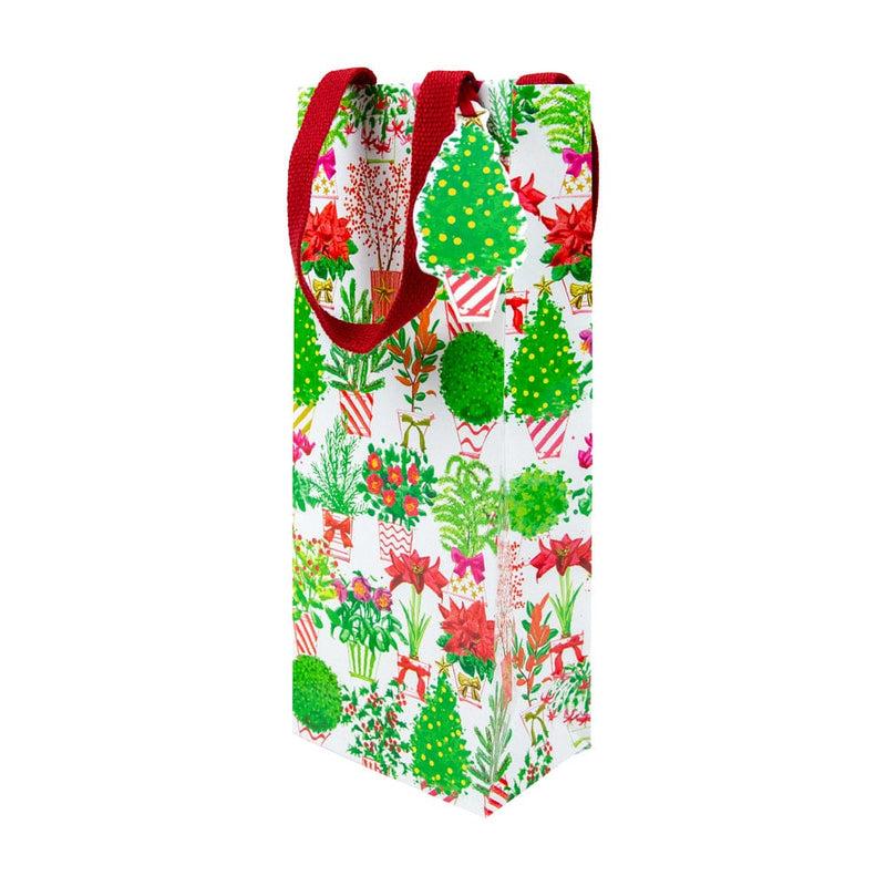 Caspari Christmas Flower Market Wine & Bottle Gift Bags - 1 Each