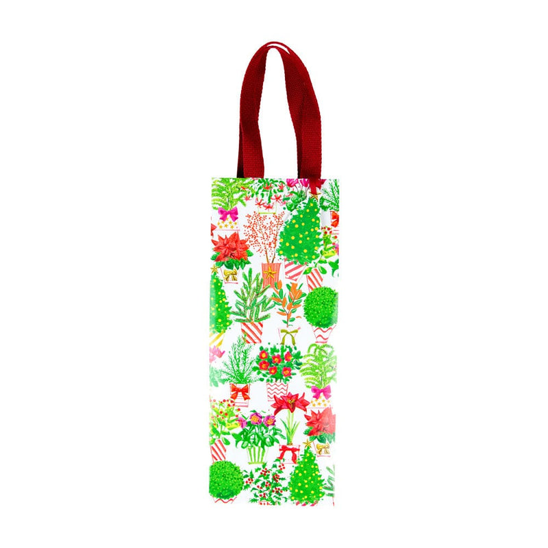 caspari Christmas Flower Market Wine & Bottle Gift Bags - 1 Each