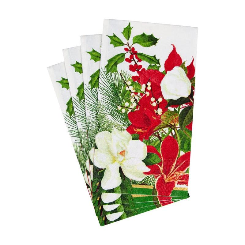 Caspari Christmas Garden Guest Towel Napkins - 15 Per Package