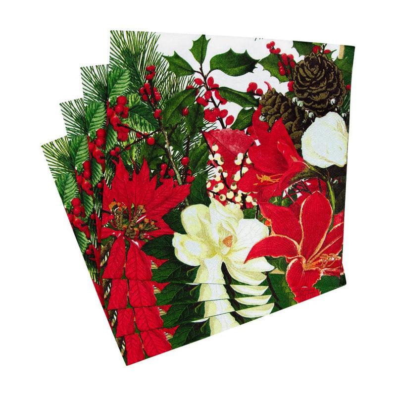 Caspari Christmas Garden Luncheon Napkins - 20 Per Package