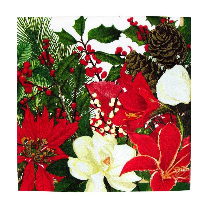 caspari Christmas Garden Luncheon Napkins - 20 Per Package
