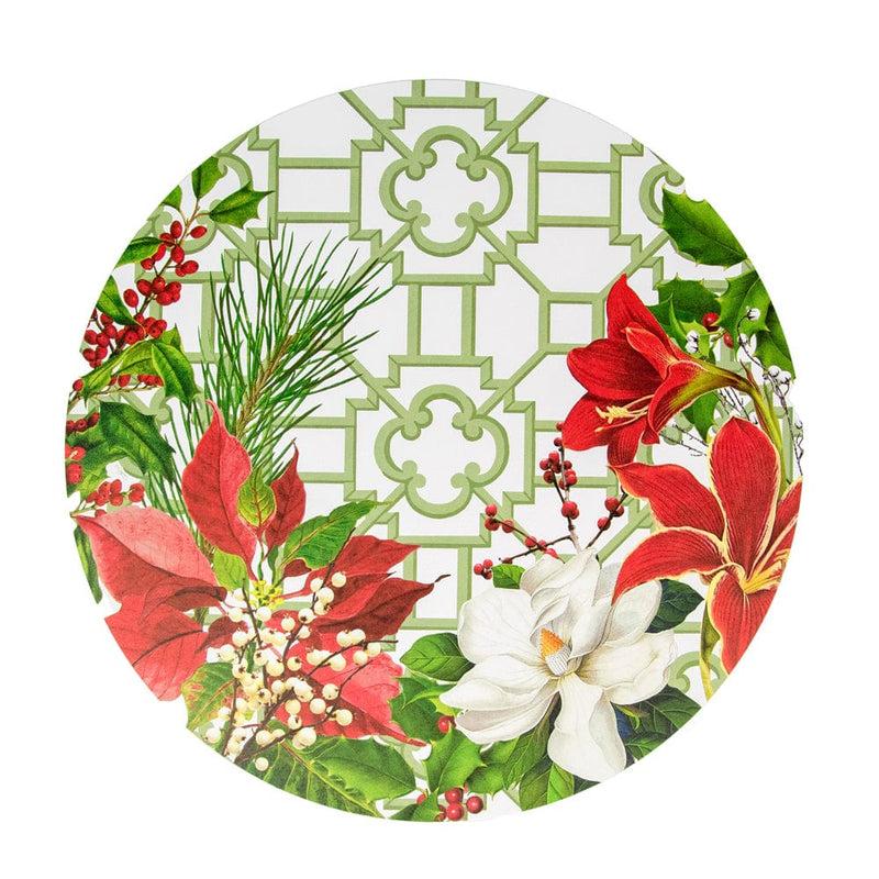 caspari Christmas Garden Paper Placemats - 12 Per Package