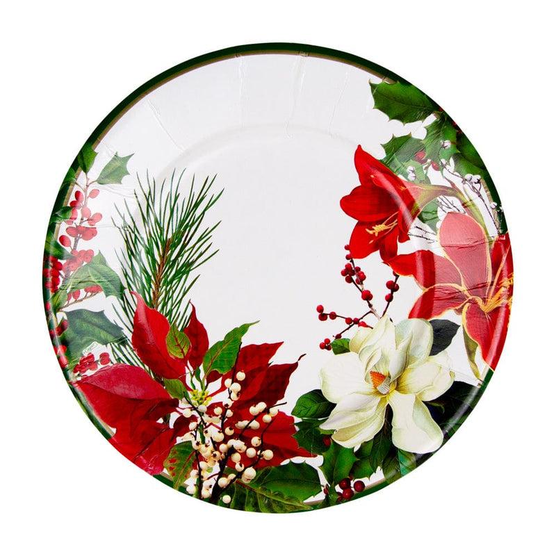 caspari Christmas Garden Salad & Dessert Plates - 8 Per Package