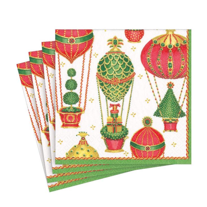 Caspari Christmas In The Air Paper Luncheon Napkins - 20 Per Package