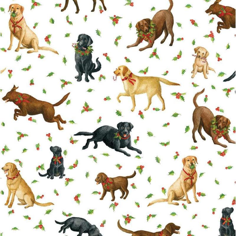 Caspari Christmas Labs Gift Wrapping Paper - 30" X 8' Roll