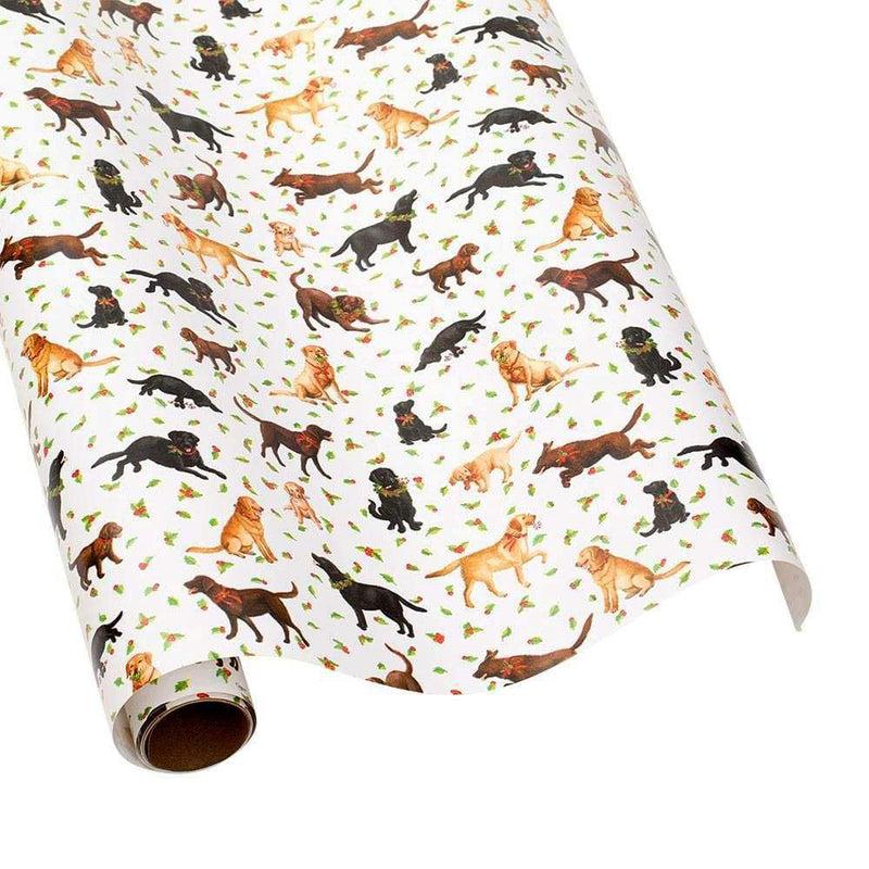 caspari Christmas Labs Gift Wrapping Paper - 30" x 8' Roll
