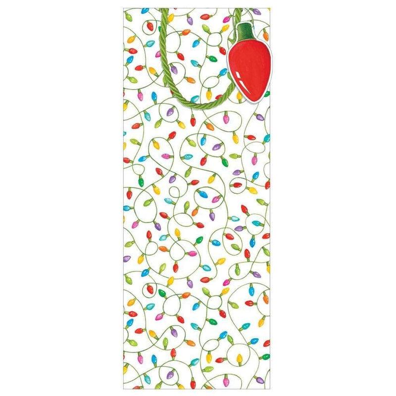 Caspari Christmas Lights Wine & Bottle Gift Bag - 1 Each