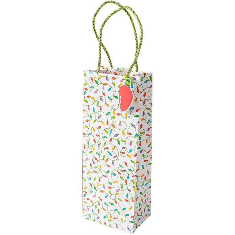 caspari Christmas Lights Wine & Bottle Gift Bag - 1 Each