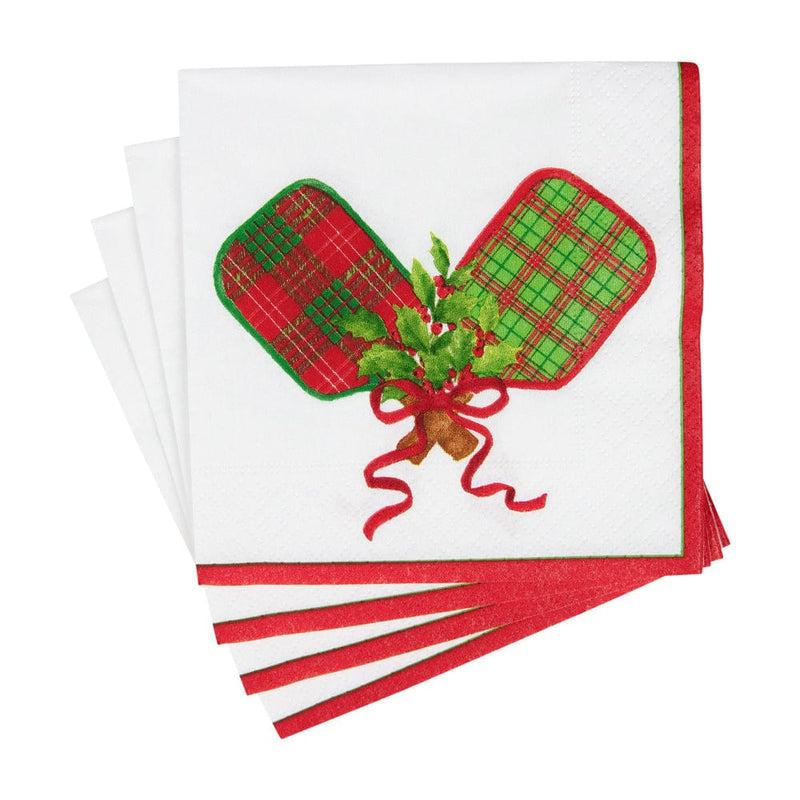 Caspari Christmas Pickleball Cocktail Napkins - 20 Per Package