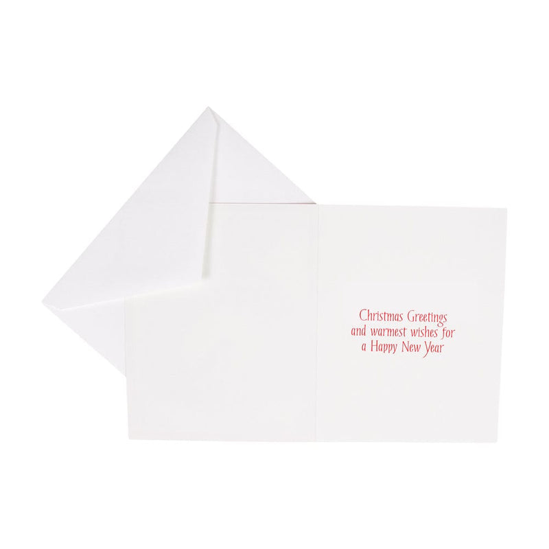 Caspari Christmas Tree & Ceramic Ornaments D-Size Boxed Christmas Cards - 15 Cards And Envelopes