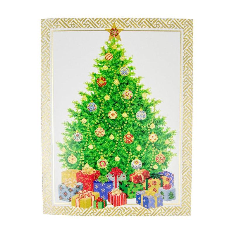 Caspari Christmas Tree Large Personalized Christmas Cards