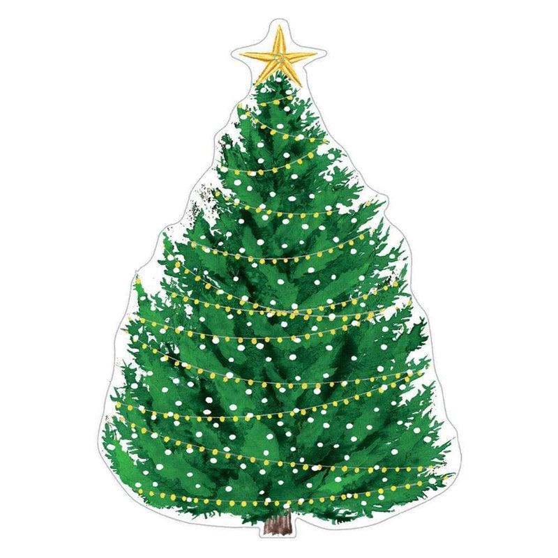 Caspari Christmas Tree With Lights Decorative Die-Cut Gift Tags - 4 Per Package