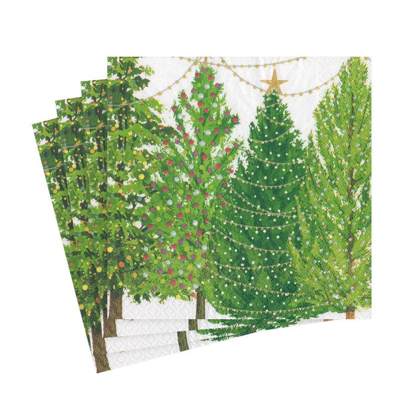 caspari Christmas Trees with Lights Paper Luncheon Napkins - 20 Per Package