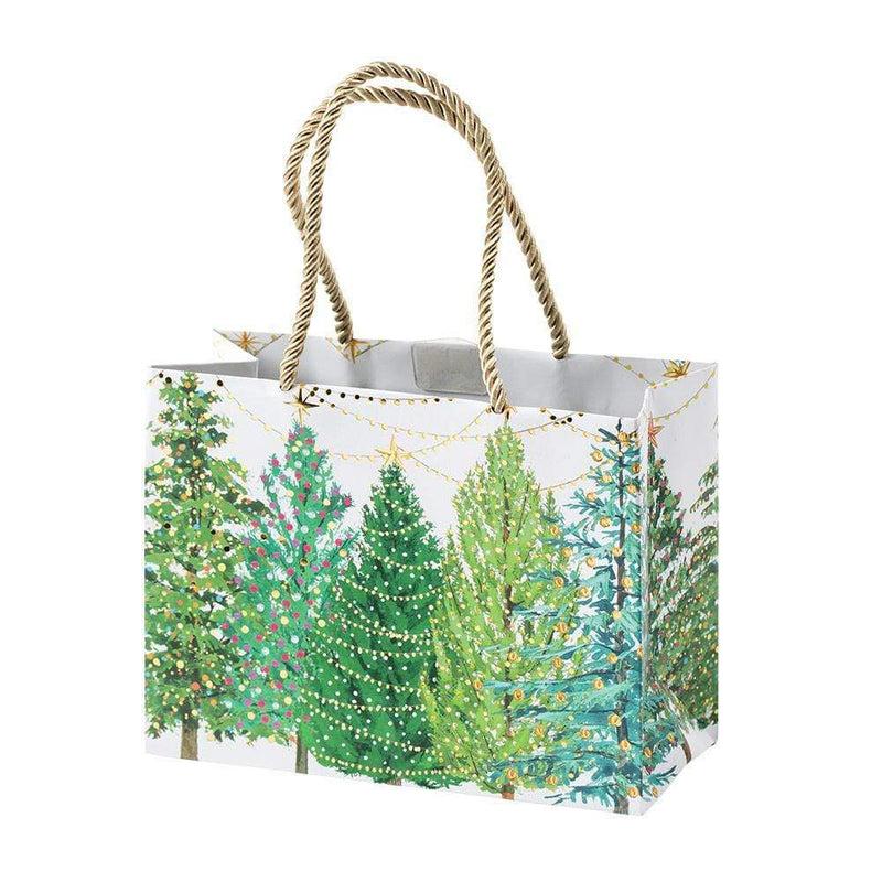 caspari Christmas Trees with Lights Small Gift Bag - 6 Each